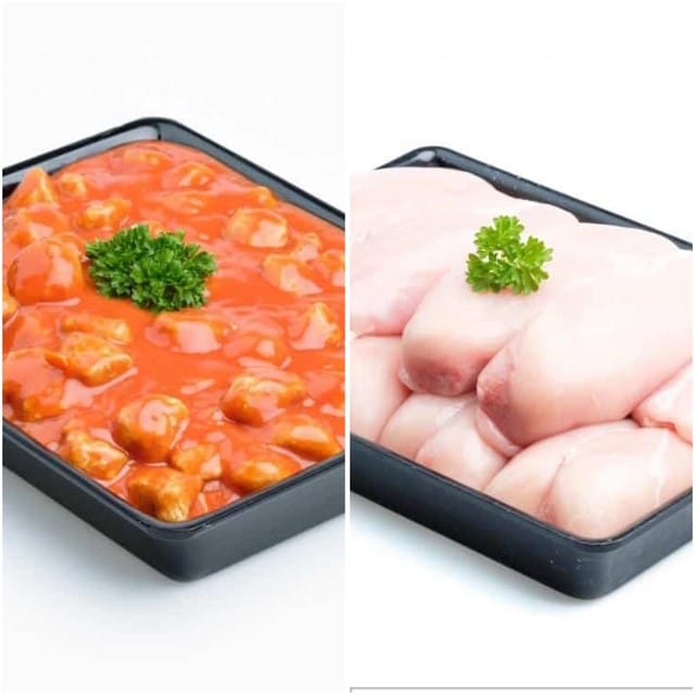 balletjes in tomatensaus + kippenfilet