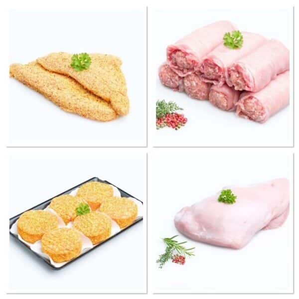 verse kalkoenschnitsel , blinde vink , zwitserse schijf, kalkoenfilet